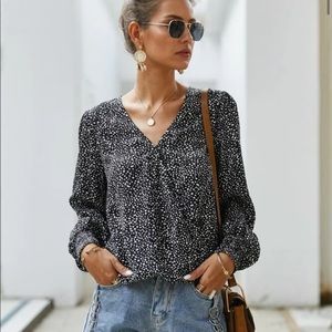 Shein cuffed sleeve elastic bottom top